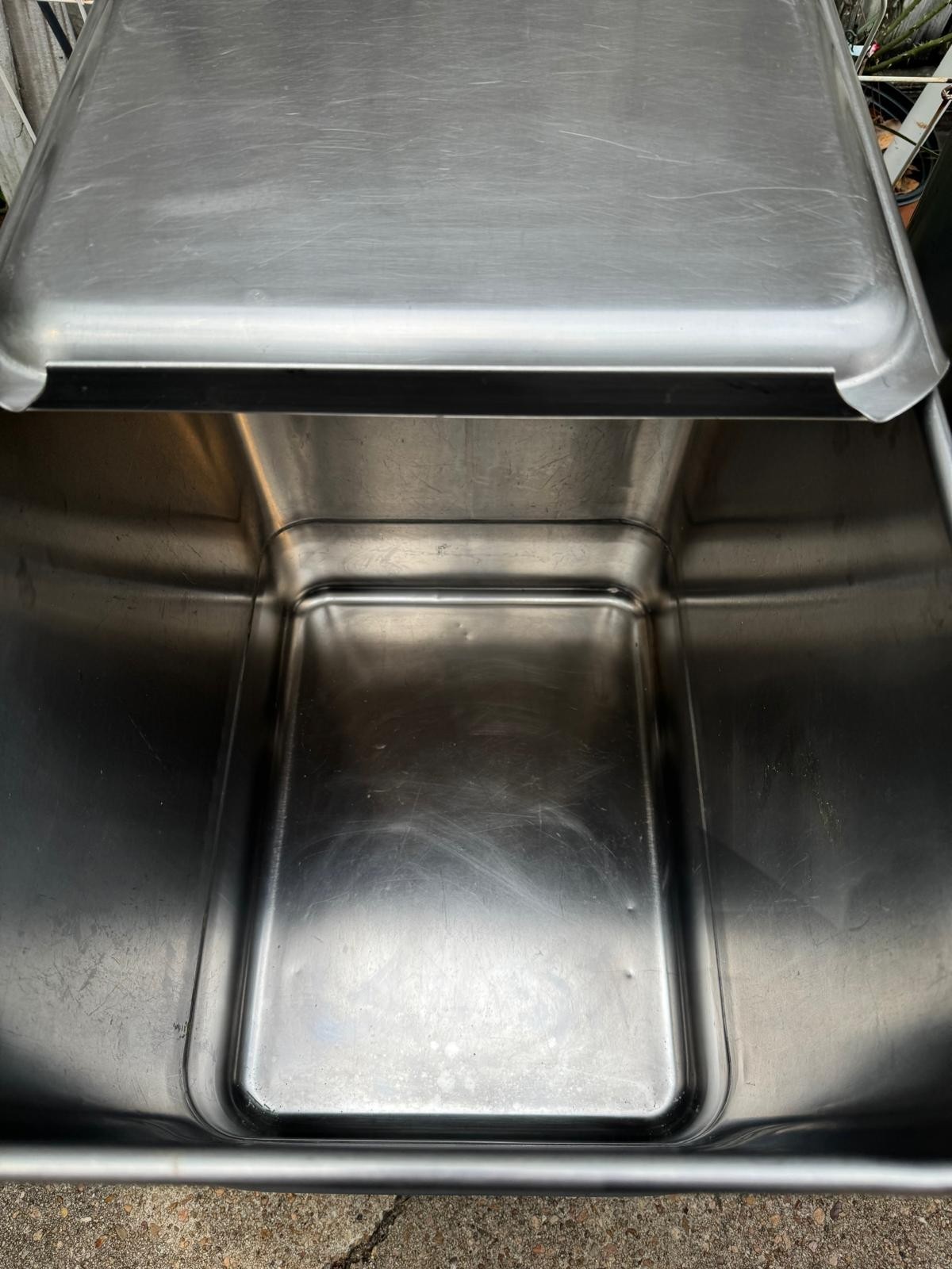 (2) SECO stainless steel ingredient bins on casters