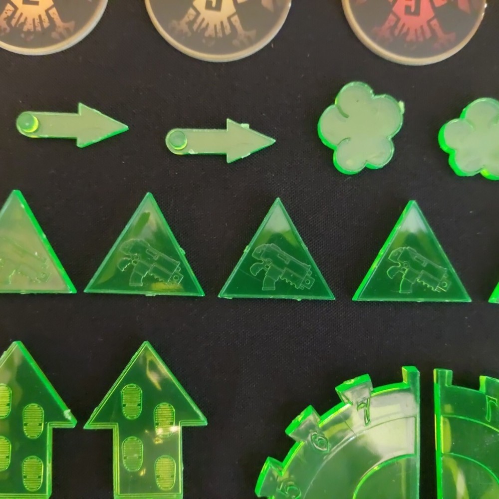 Warhammer 40k Counters Objective Markers Lot - Green Translucent Custom Tool