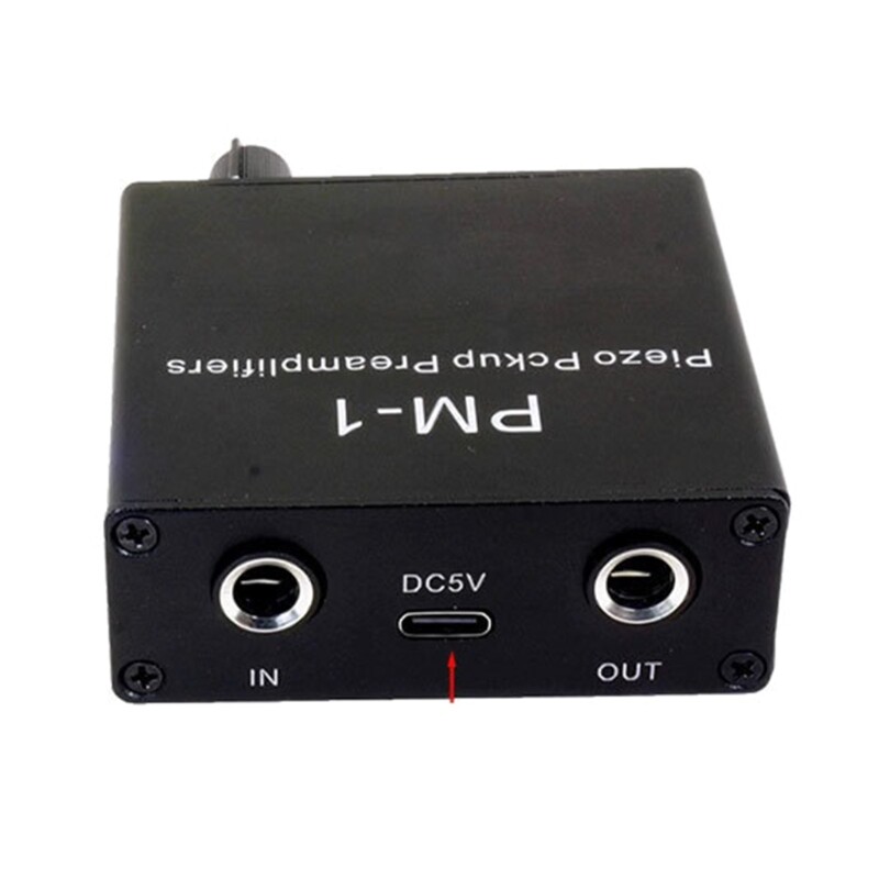 Piezo Pickup Preamplifier Adjustable Sound Amplifier Box for 6.35mm Input