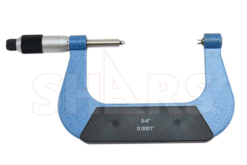 SHARS 3-4" SCREW THREAD CARBIDE MICROMETER MULTI ANVILS .0001 NEW P}