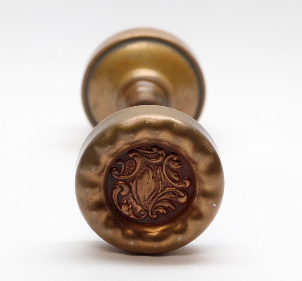 Antique 1890s Reading Bronze Rococo Passage Door Knobs