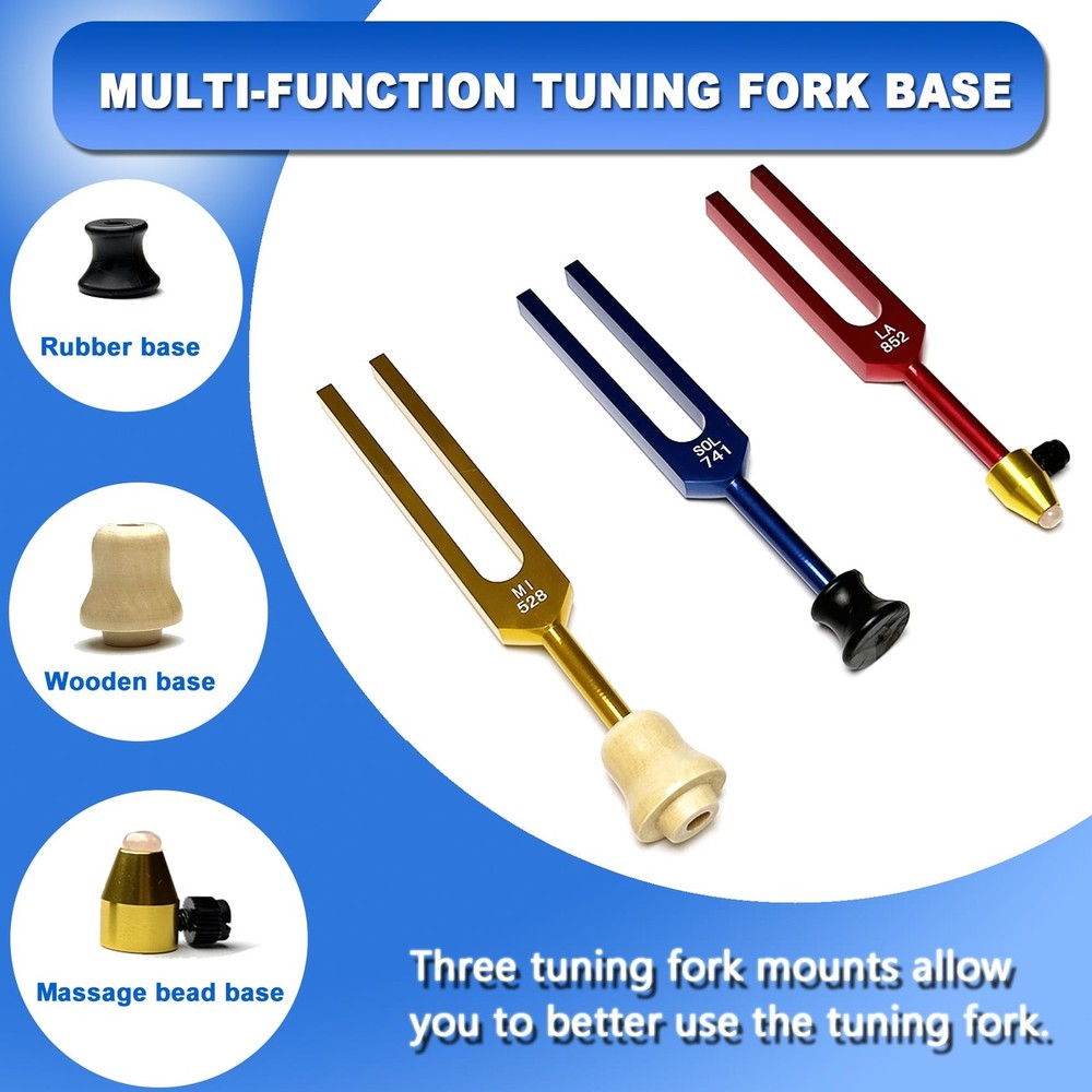 Solfeggio Tuning Forks Set, 10 pcs Solfeggio 10 set Multicolourï¼ˆ(Upgraded)ï¼‰