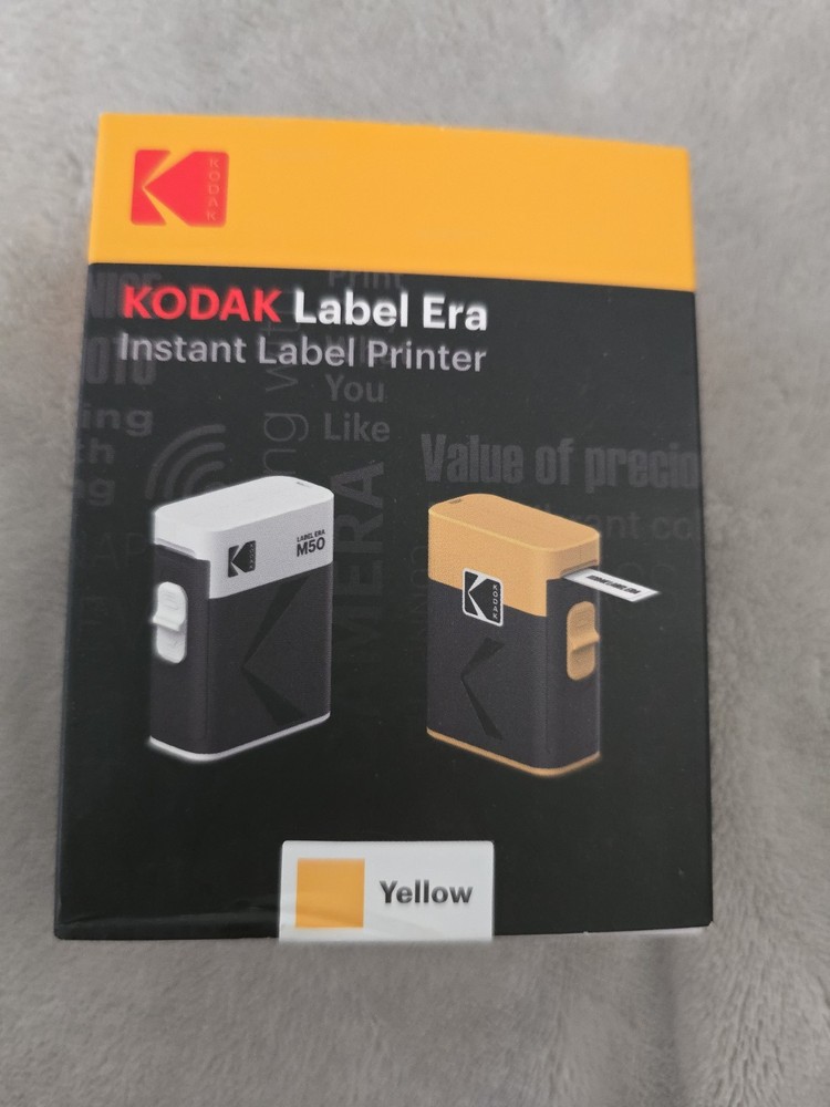 Yellow Kodak Instant Label Printer Maker Bluetooth Thermal Stocking Stuffer Gift