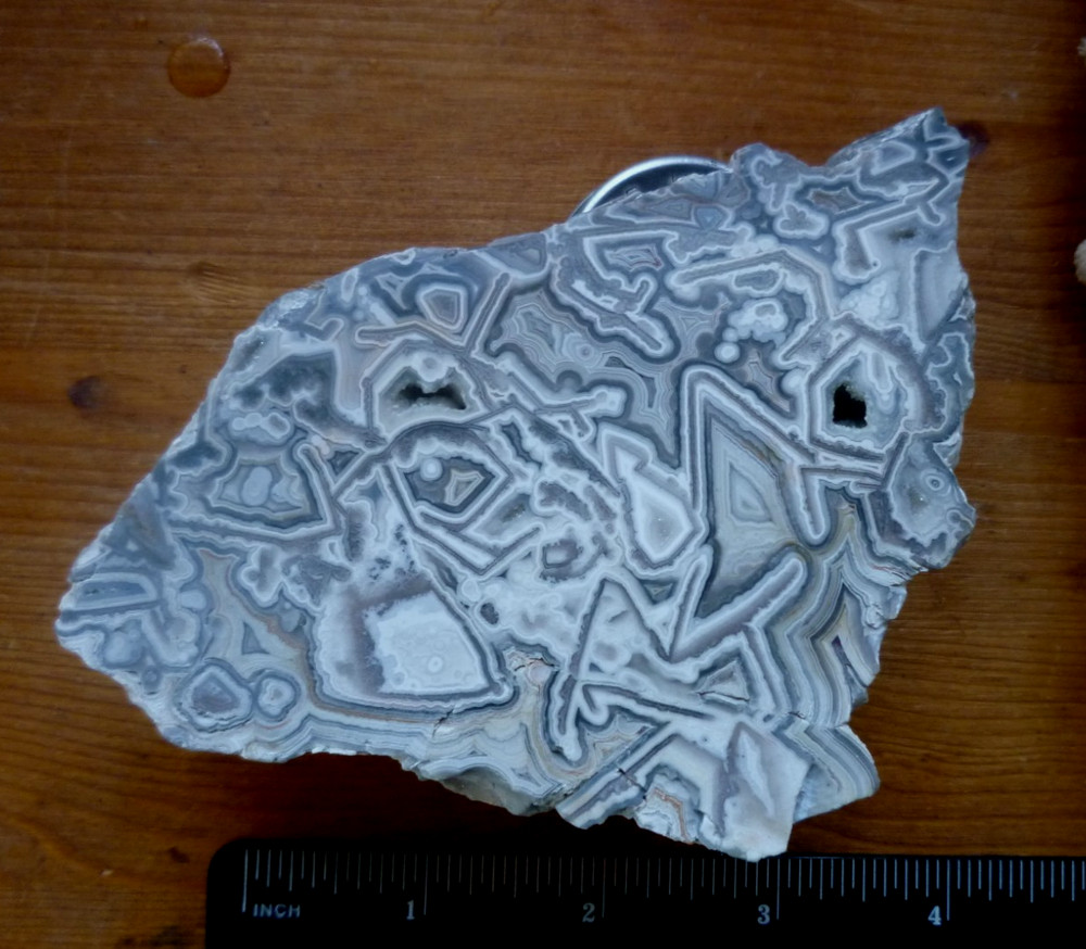 Laguna Lace Agate Faced Slab Botryoids,  280 grams