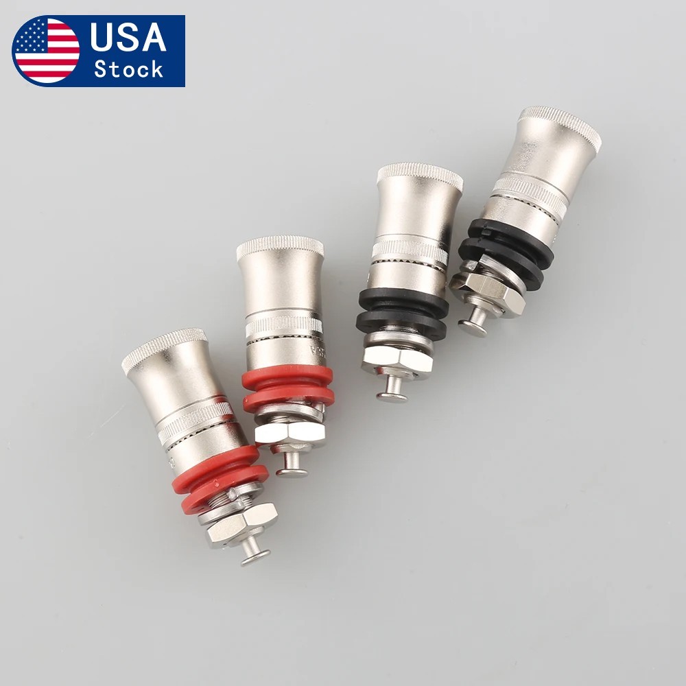 4X CMC Rhodium Plated Speaker Amplifier Binding Post Terminal Banana Plug Socket