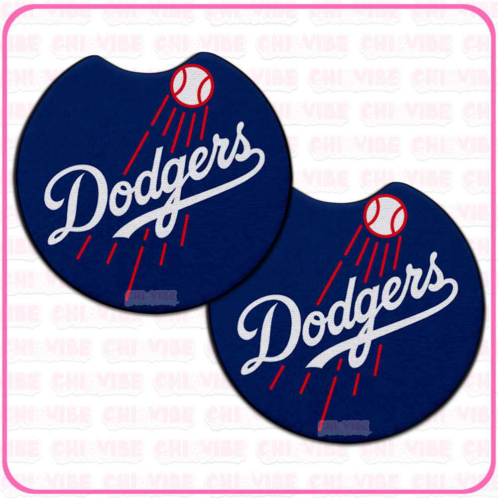 Dodgers LA Car Coasters 2pc Set Custom Handmade Cup Holder Inserts