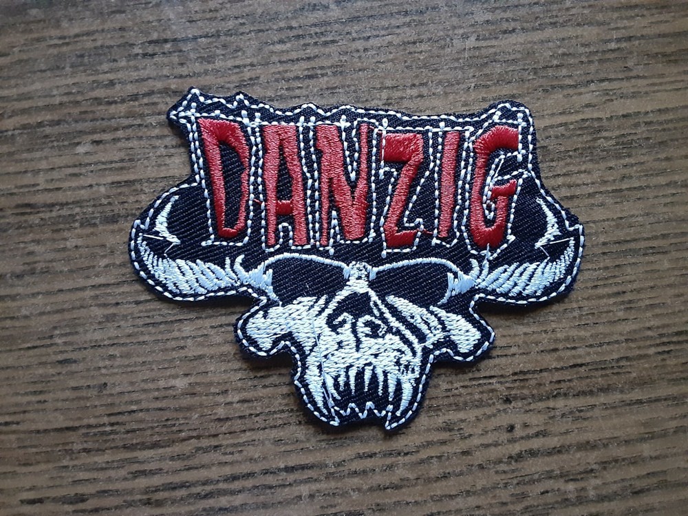 DANZING +LOGO,IRON ON RED AND WHITE EMBROIDERED PATCH