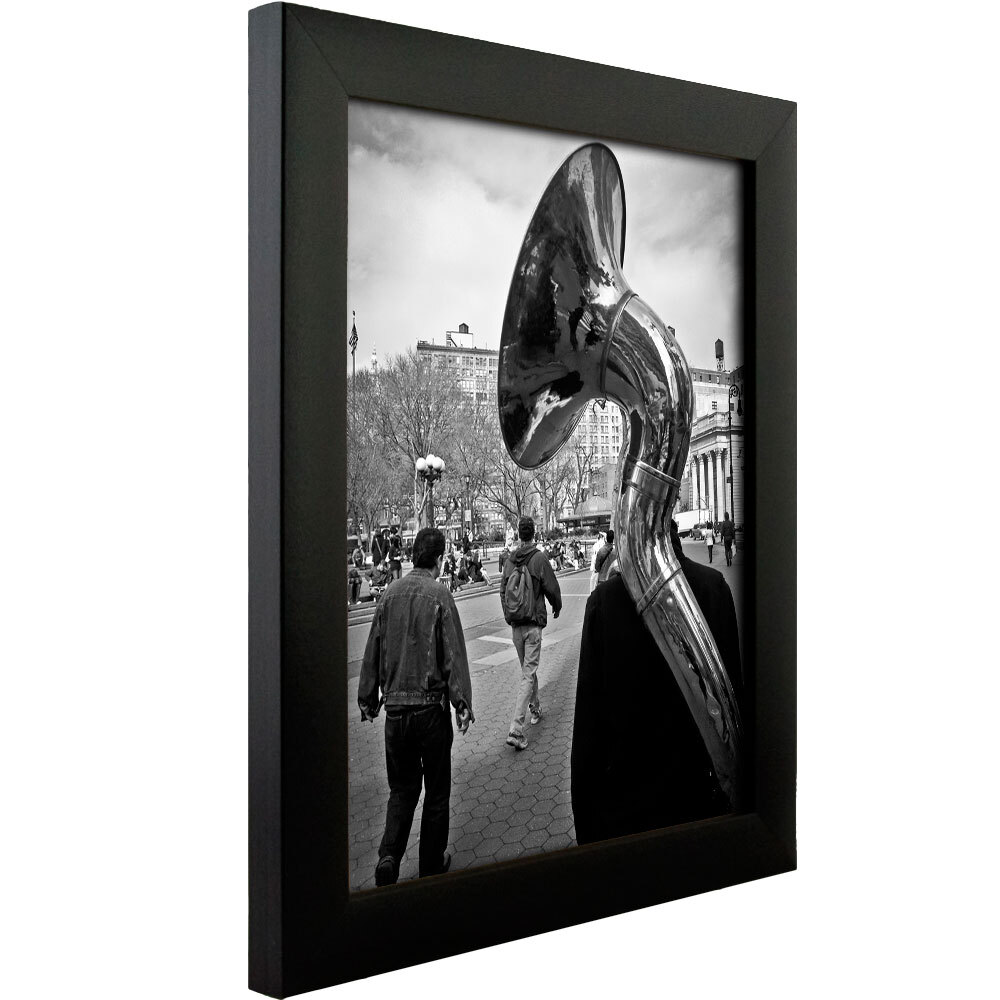 Craig Frames 1" Wide Modern Black Poster Frames, Uncommon Sizes, 18x18 - 25x35