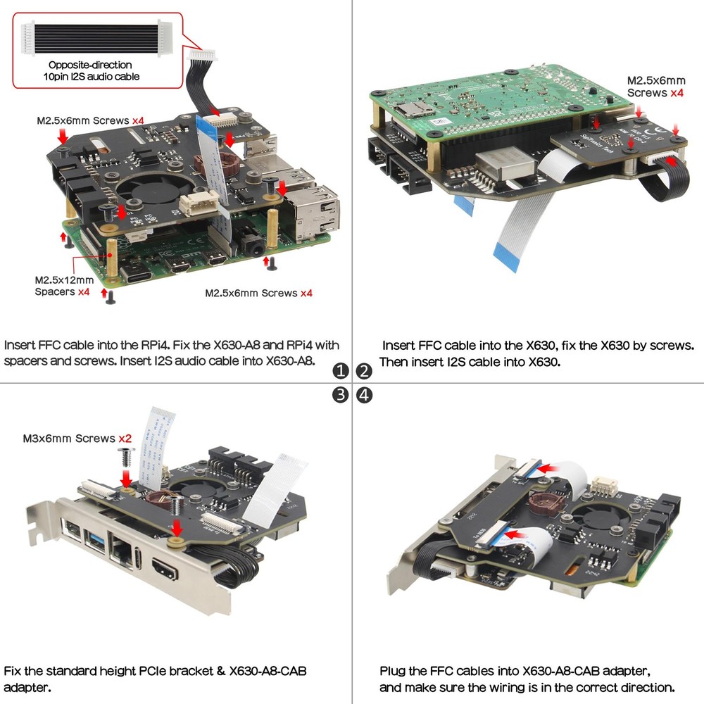Geekworm KVM-A8 PCIe Version for Raspberry Pi 4 Model B KVM Over IP Support...