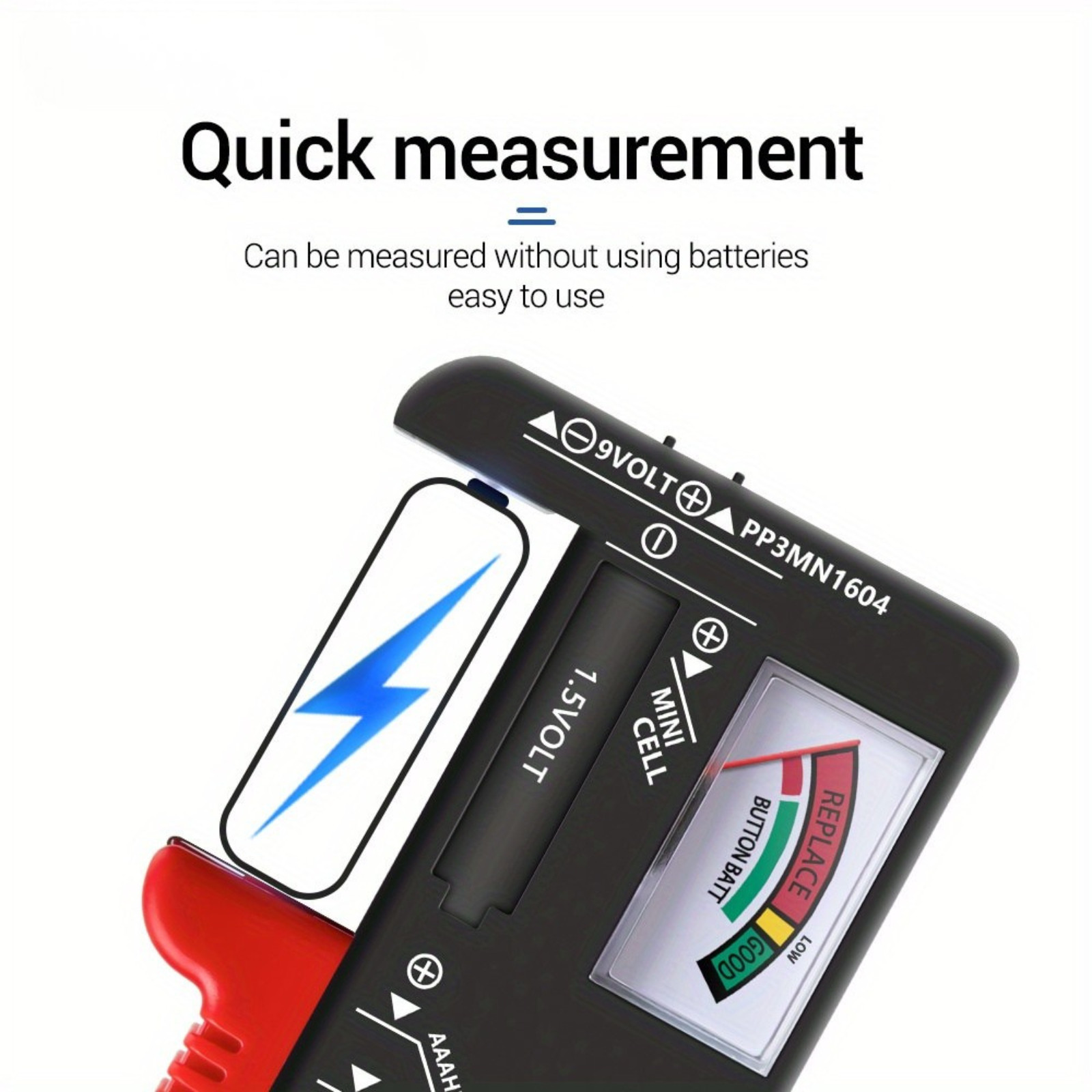 Battery Tester Checker Universal For AA AAA C D 9V 1.5V Button Cell Batteries