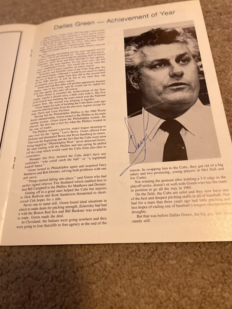 1985 Chicago Diamond Dinner Auto. Program + Associated Auto baseball