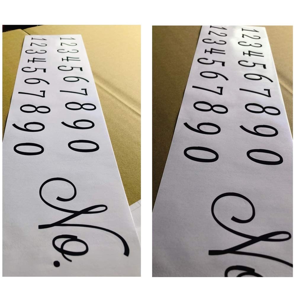 Mailbox Numbers Sticker Decal Die Cut Script Black No. Self Adhesive 4 Sets V...