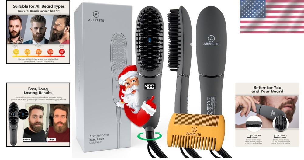 Portable Beard Straightening Comb with Ionic Technology for Effortless Styling