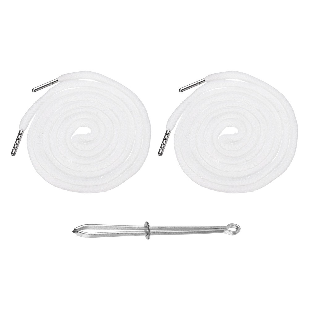 2 Pcs Hoodie Strings Drawstring Cords with Easy Threader (White)