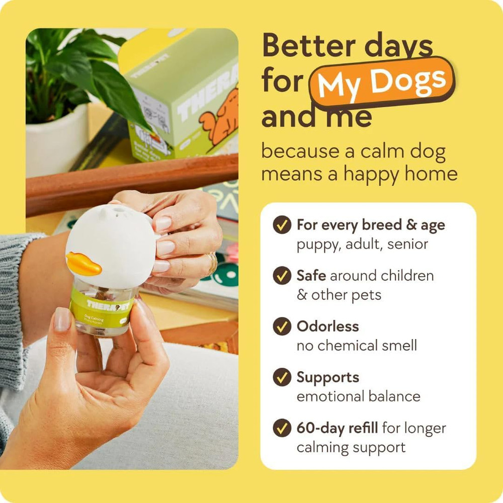 Dog Calming Diffuser Refill Kit (2-Pack, 60-Day Supply) Dog Pheromone Refills fo