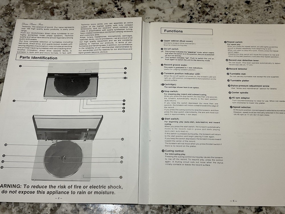 Technics Direct Drive Automatic Linear Tracking Turntable System SL-DL5