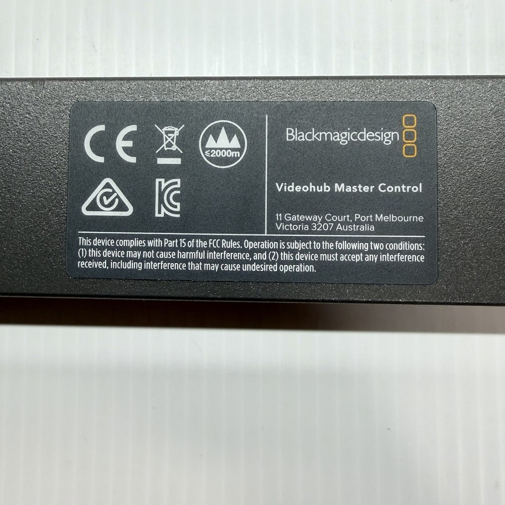 Black Magic Videohub Master Control NO POWER SUPPLY BlackMagicDesign