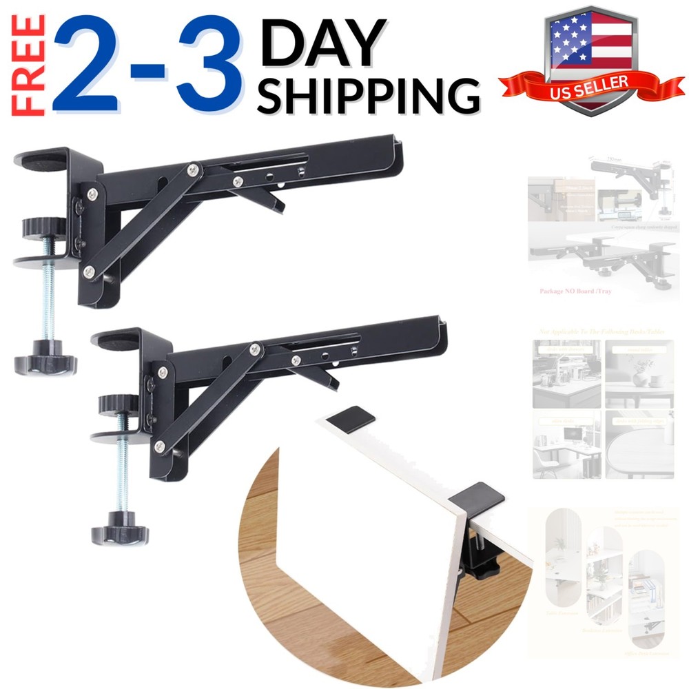 Quick Install Under Desk Keyboard Holder Bracket - Adjustable & Foldable Design