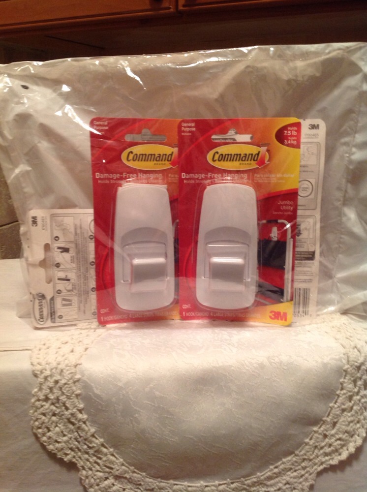 Command Jumbo Plastic Hook with Adhesive Strips, 4-Hooks