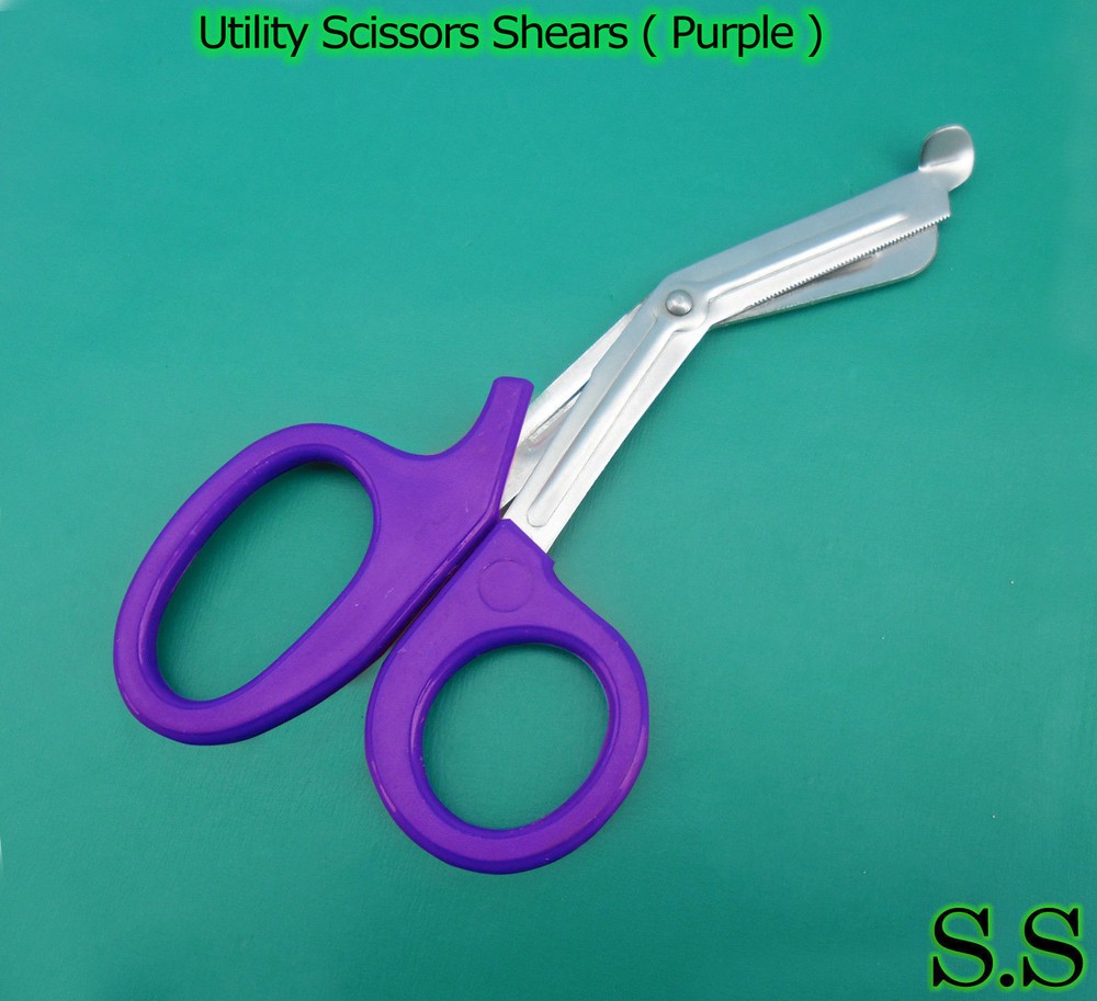 3 Pieces EMT Utility Scissors 5.5" (Purple Handle)