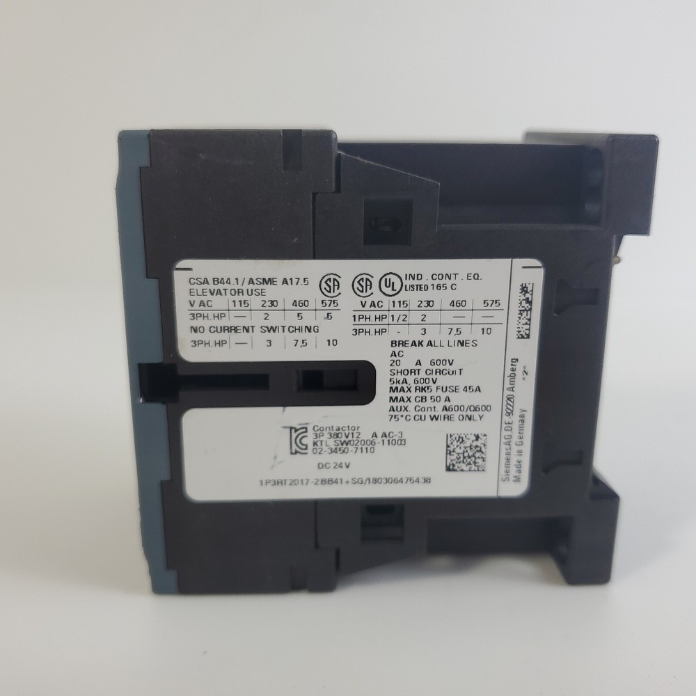 Siemens Sirius 3RT2017-2BB41 Power Contactor 3RT20172BB41