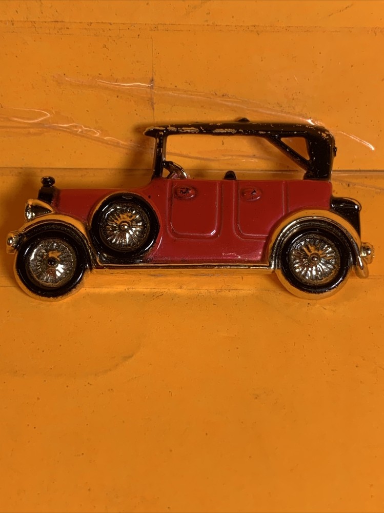 Vintage Red Car Lapel Pin 1968