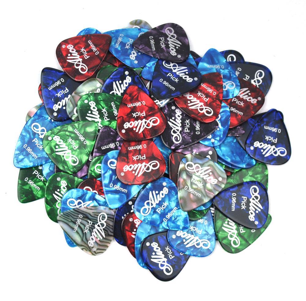 100Pcs Alice Medium 0.96mm Celluloid Guitar Picks Plectrums For Acoustic Guitar