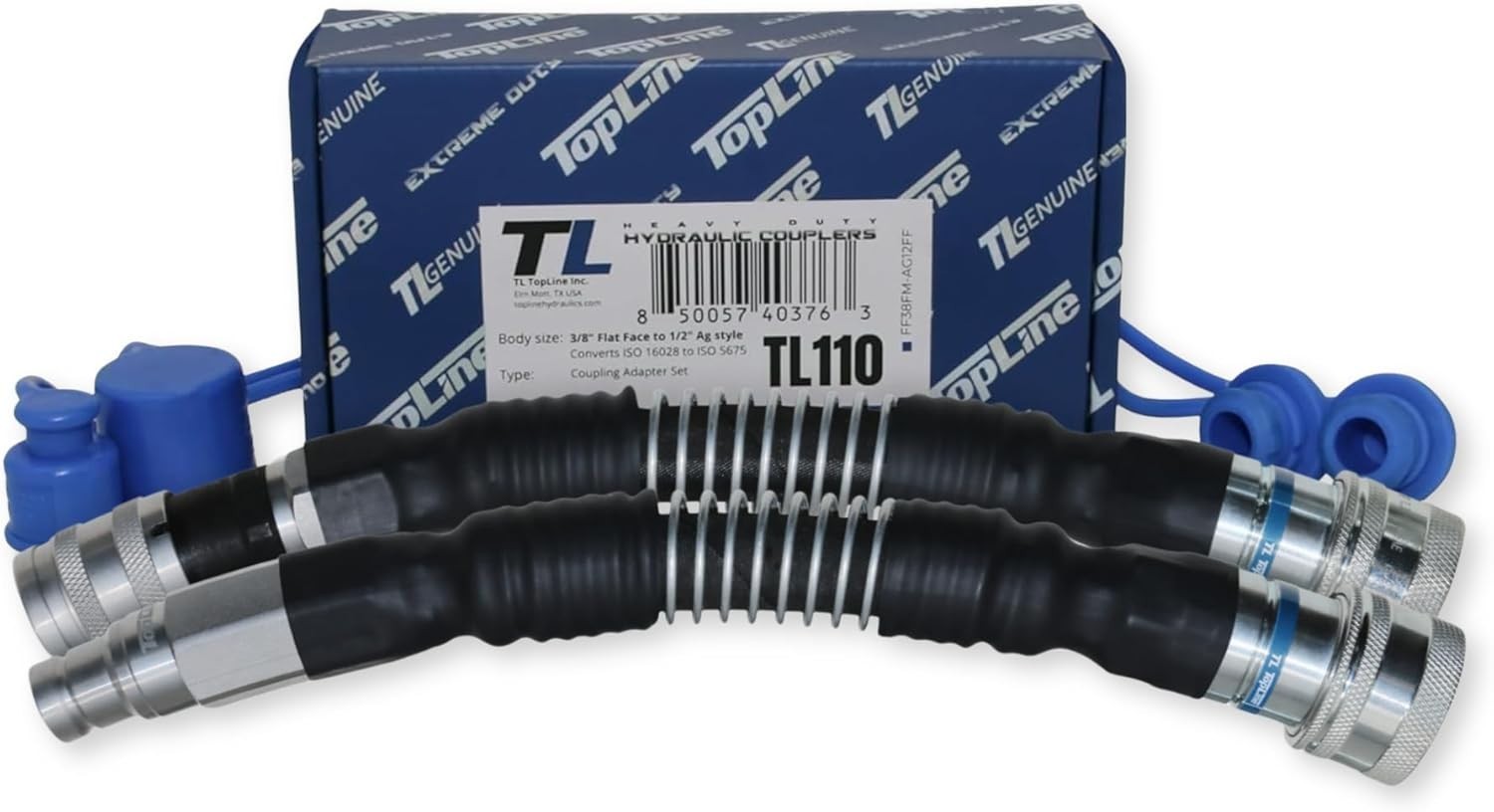 Adapter Set Flat Face to AG Coupler 3/8 ISO 16028 to 1/2 ISO 5675 TL110