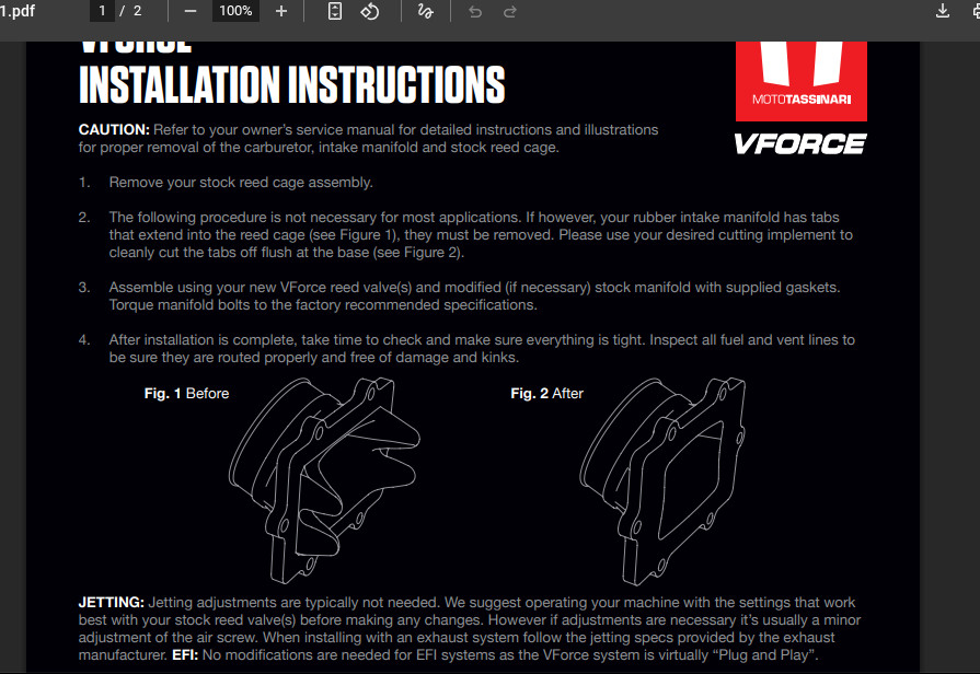 VForce3 V305A for Honda CR250R 2-Stroke 1986-2001 Reed Valve Assembly