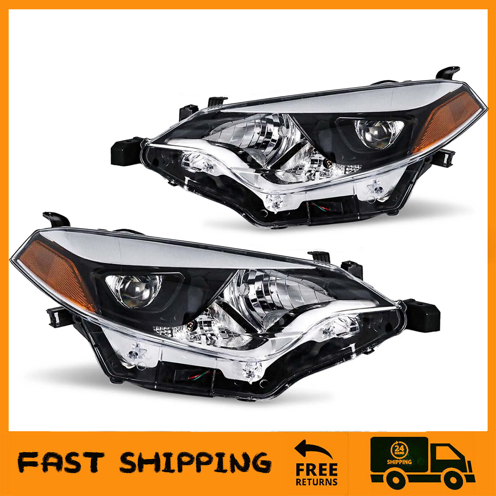 Headlights For 2014 2015 2016 Toyota Corolla Headlamps Left+Right SET Headlight