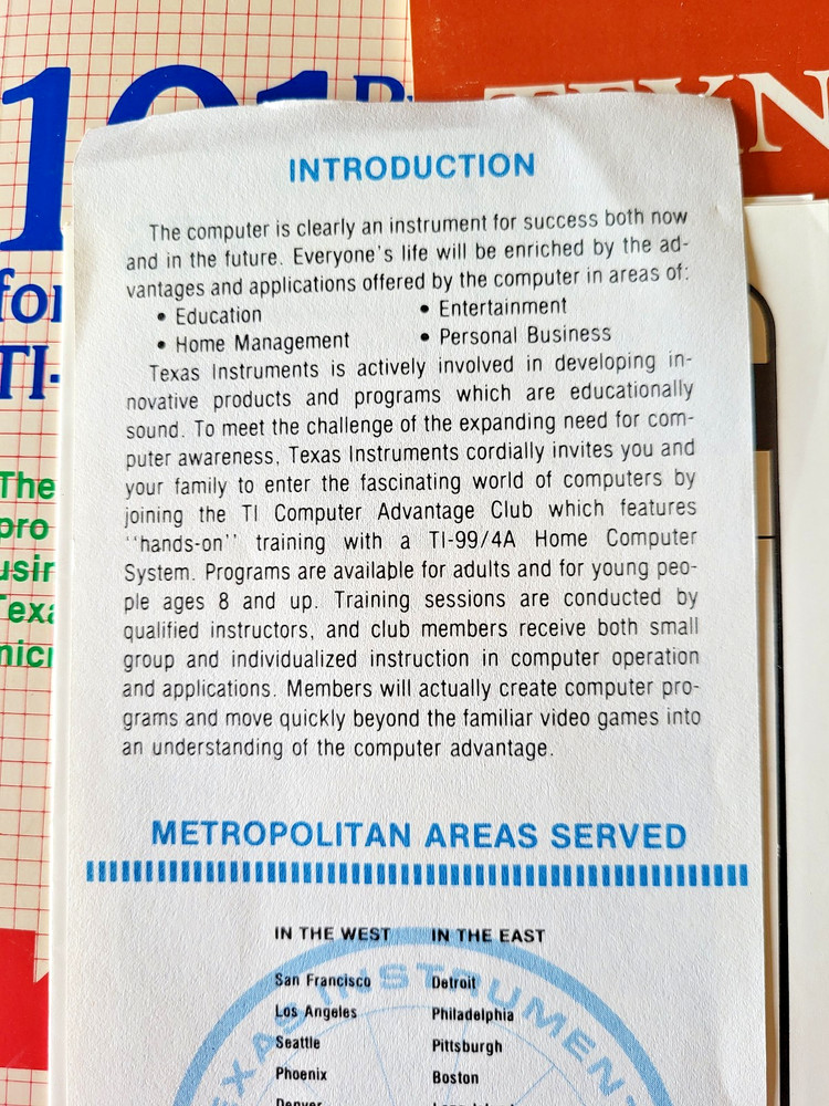 1983 101 Programming Tips & Tricks for the TI-99/4A Home Computer Plus Extras