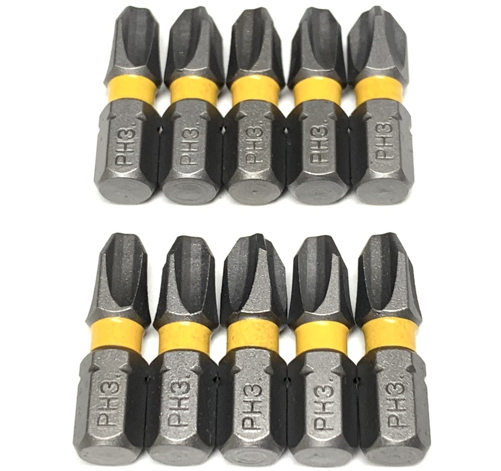 PH3 Phillips DEWALT MAXFIT 10 Pc Bit Set 1in. IMPACT READY. New