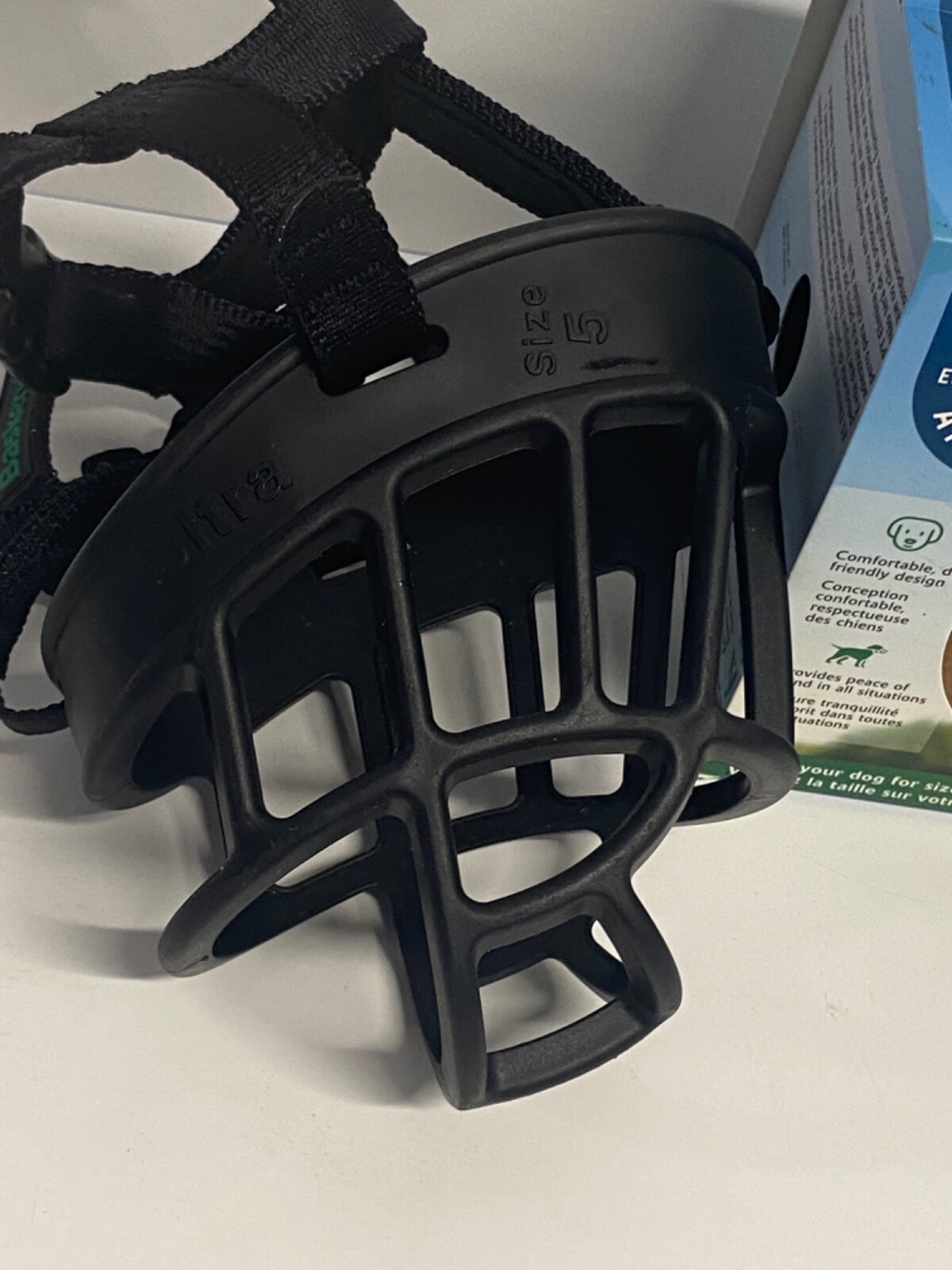 Baskerville Ultra Dog Muzzle Size 5 Dog Training Large Breed Rubber Nylon BLACK