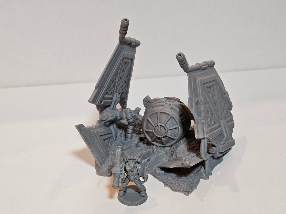 Crashed spaceship crashed fighter craft rocky terrain crashed spaceship 004