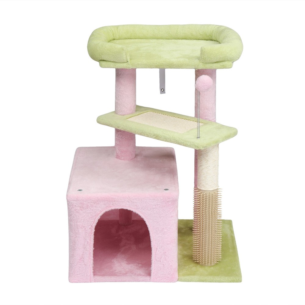 27.5in Cat Tree Multi-level Cat Tower with Cat Scratching Post and Pad