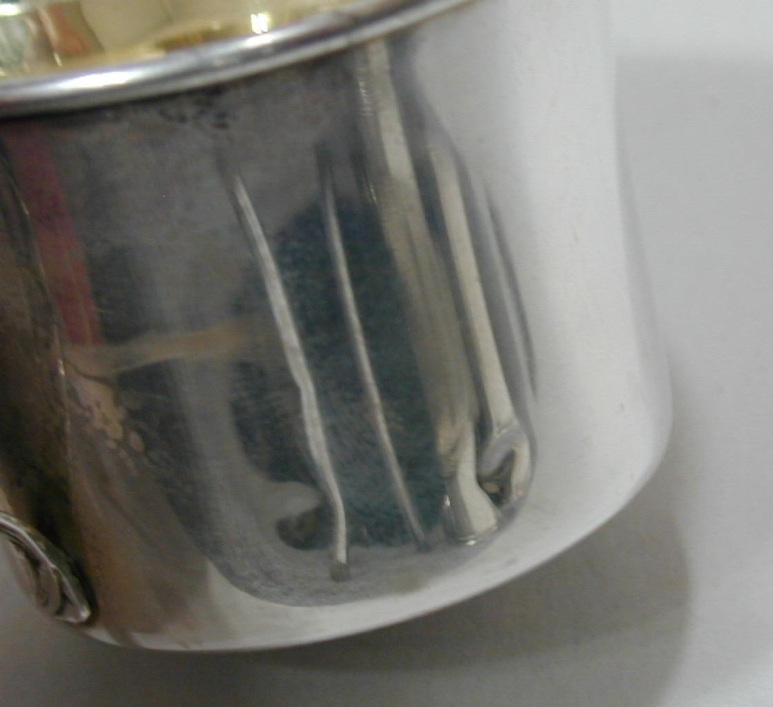 Antique Manchester Sterling 885 Art Nouveau Floral Fruit Baby Cup 925 Silver Vtg