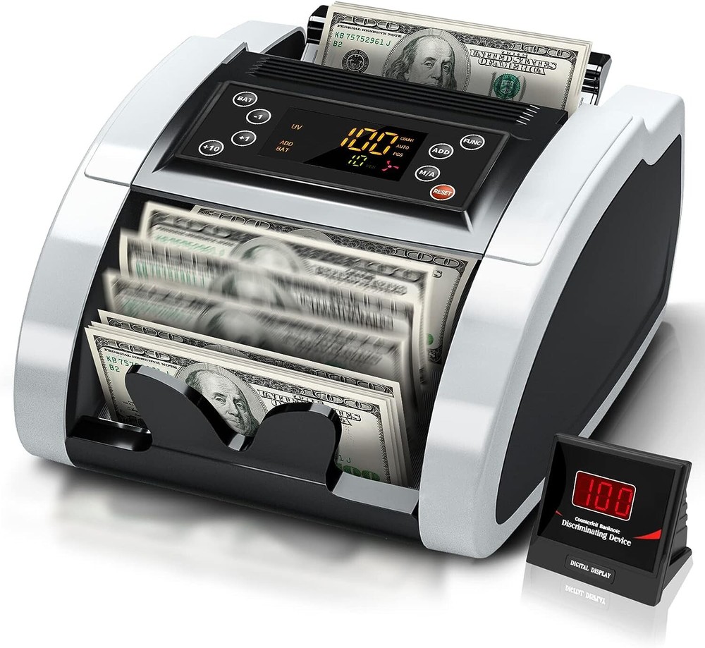 Advanced Portable Money Counter Machine - LED Display - Add&Batch Modes