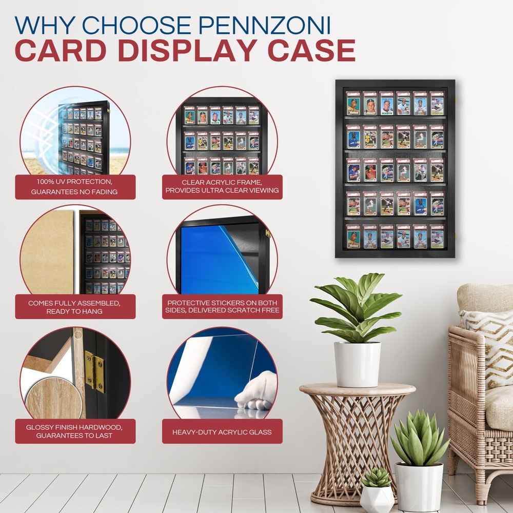 Card Display Case 35 Deep for Graded Cards/ Beckett