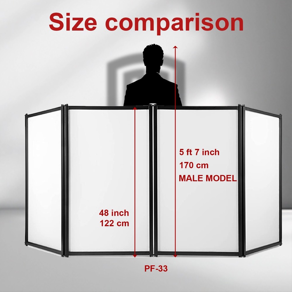 PRORECK 4 Panel DJ Facade Event Booth Portable Foldable Screen Black with Scrim