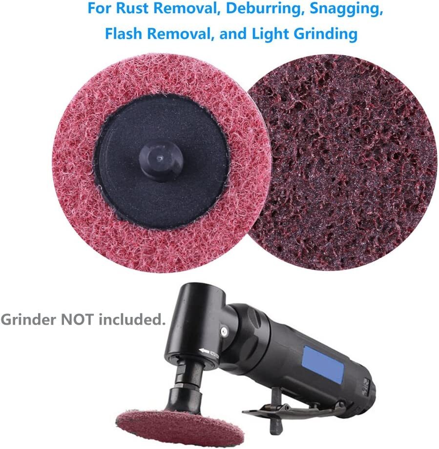 51 PCS 2" Medium Roll Lock Grinding Surface Conditioning Disc with 2" Pad Holder