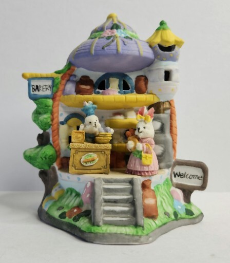 Vintage Easter Egg Porcelain Lighted Dwelling Bakery