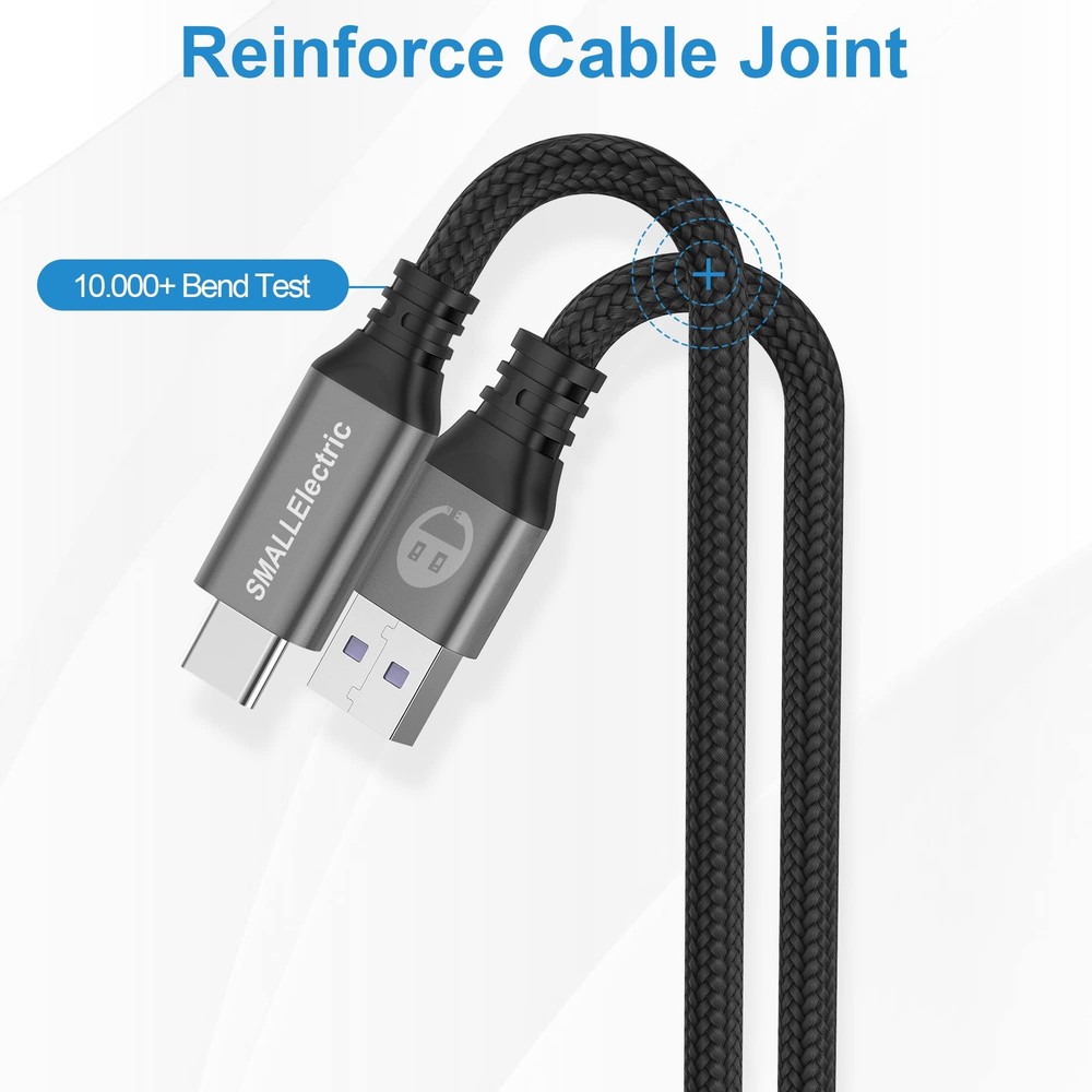 Extra Long USB Type-C 16ft Fast Charging Cable, C to A Quick 16foot, Grey