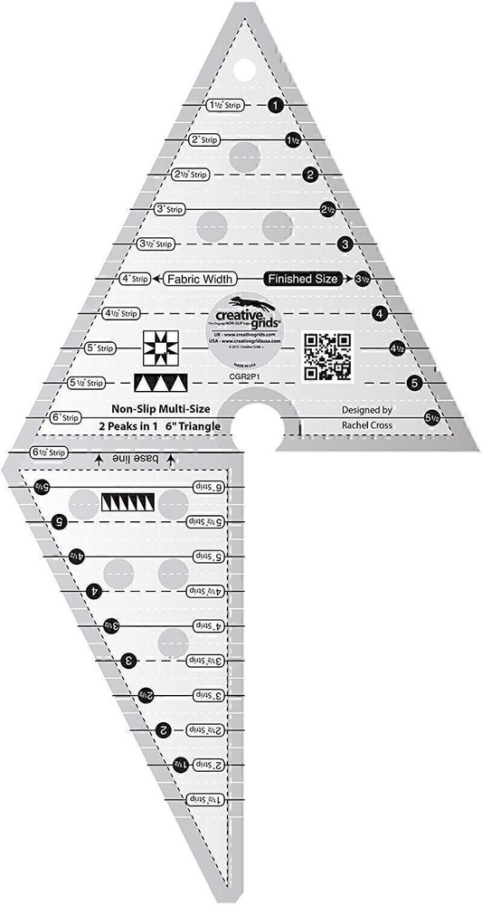 Creative Grids 2 Peaks in 1 Triangle Quilt Ruler