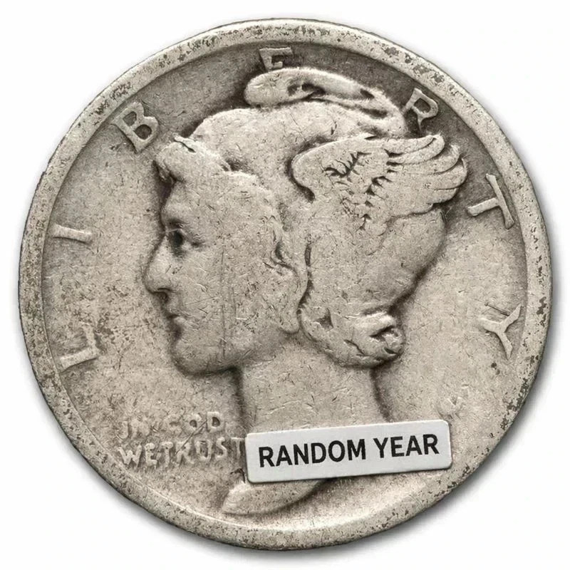 Mercury Dime 90% Silver Coin – With Display Case