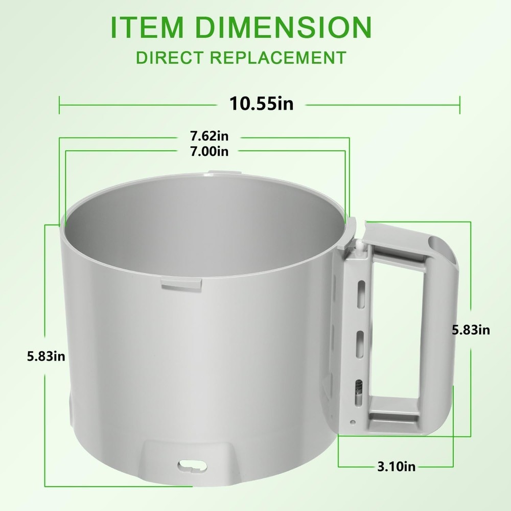 Efficient 3-Quart Replacement Bowl for Robot Coupe R2, R2B, R2 Dice Processors