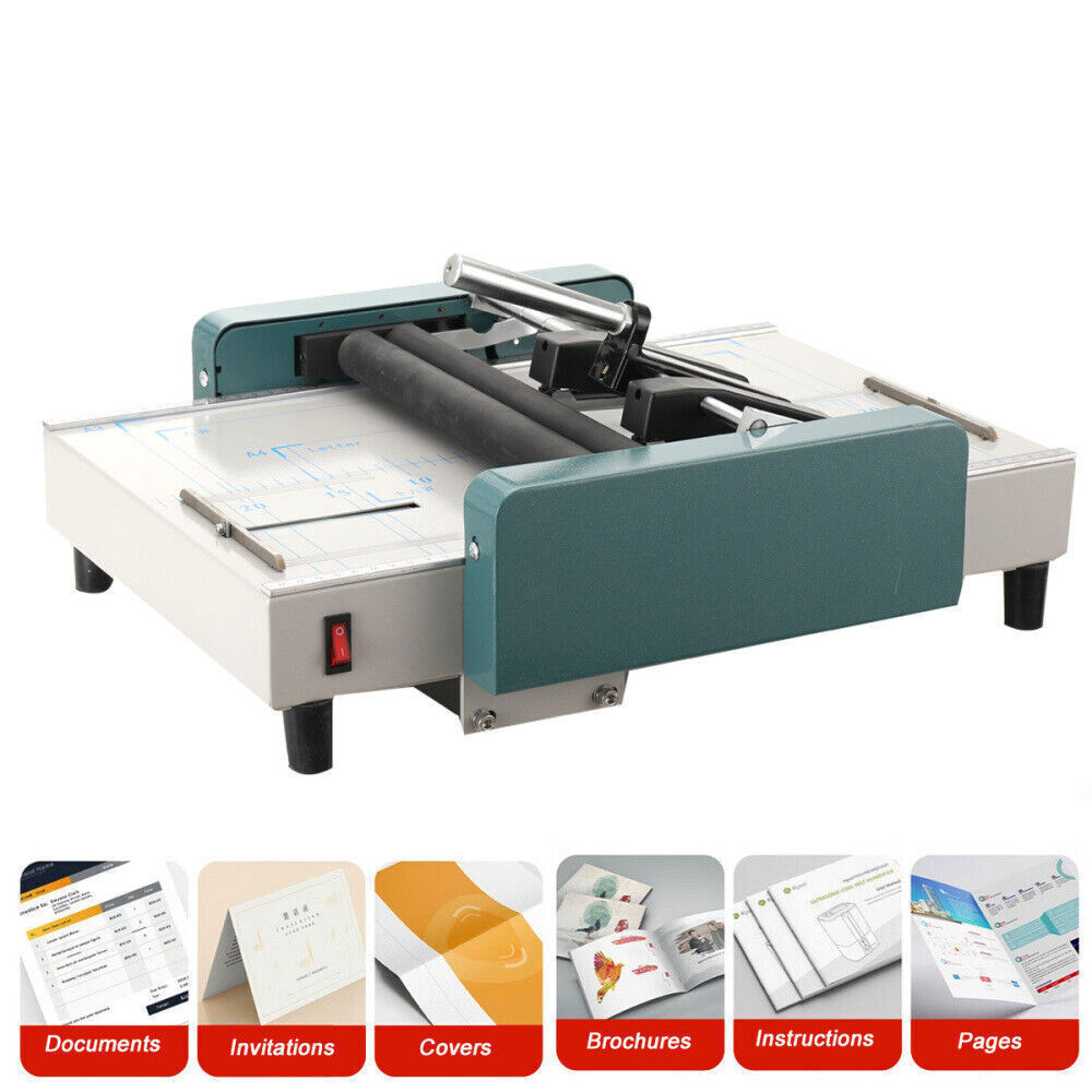 60W A3 Booklet Folding Binding Machine Paper Stapling Making Book Stapler 220V