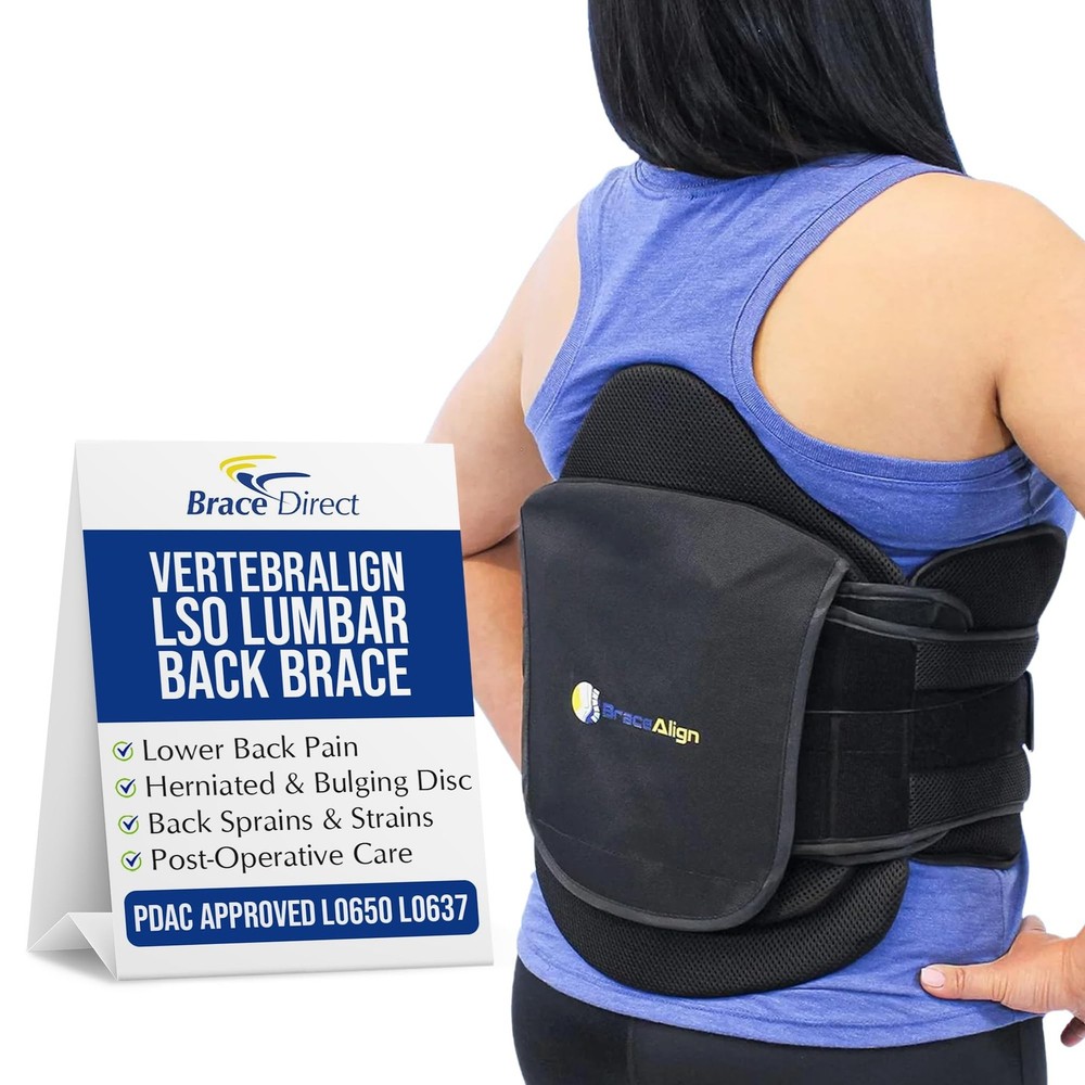 Plus Size VertebrAlign LSO Lumbar Back Brace – Relief for Herniated Discs,