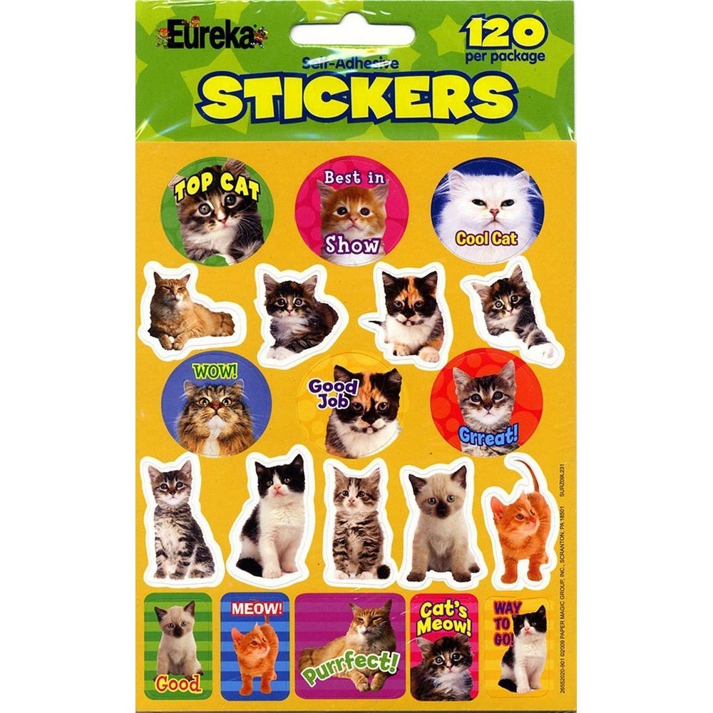 Motivational Cat Theme Stickers by Eureka