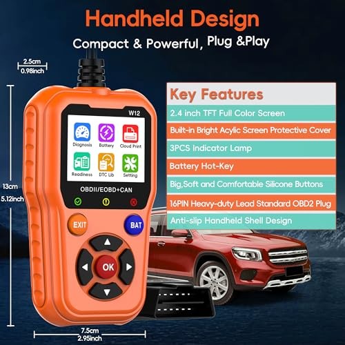 FISONA W12 OBD2 Scanner OBD Code Reader Diagnostic Tool Check Engine Fault USA