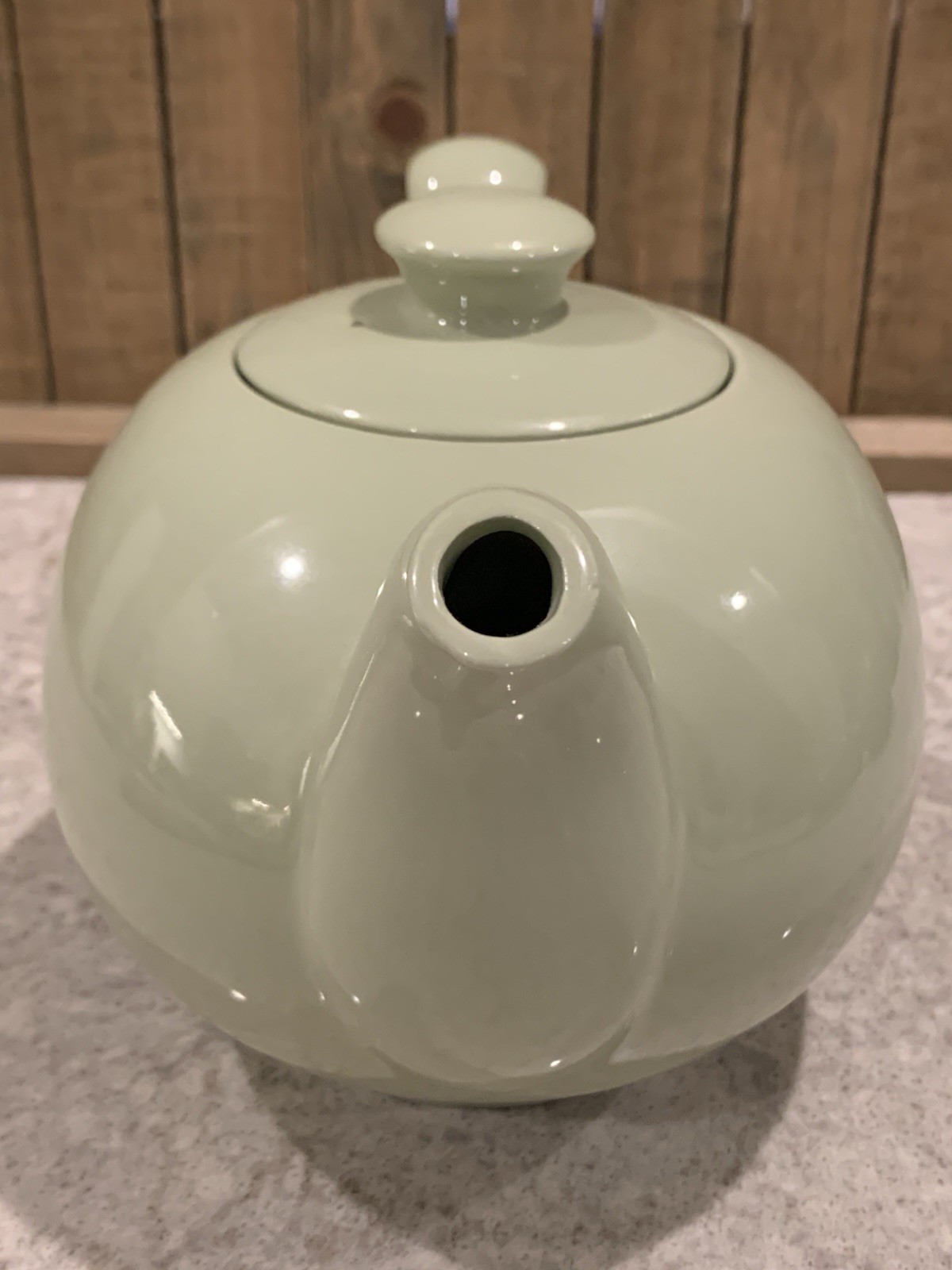 Beautiful Sage Green Ceramic Tea Pot Pitcher Marked #2 On Bottom